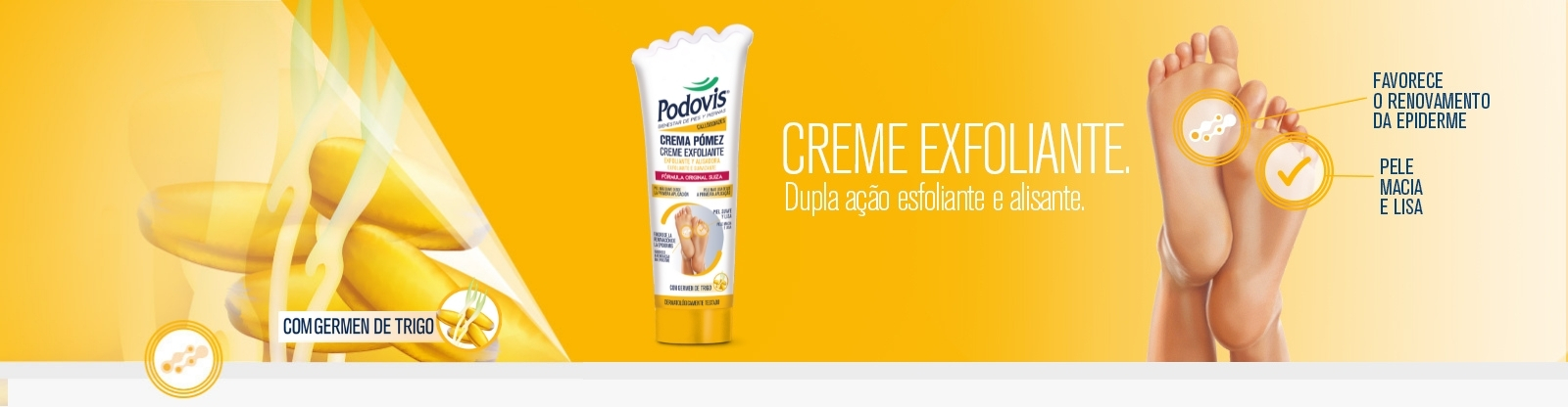 Podovis creme exfoliante dupla ação esfoliante e alisante